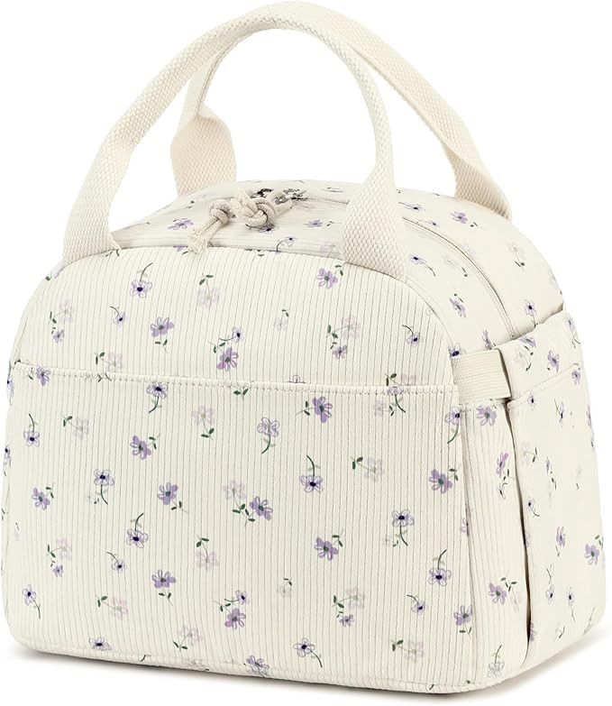 Bluboon Lunch Bag for Women Men Cute Corduroy Lunch Tote Bags Reusable Insulated Lunch Box Large ... | Amazon (US)