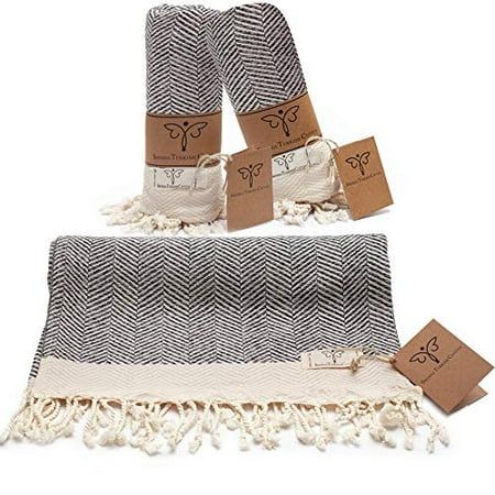Smyrna Original Turkish Hand Towels Herringbone Series Set of 2 100% Cotton, 16 x 40 Inches Decorati | Walmart (US)