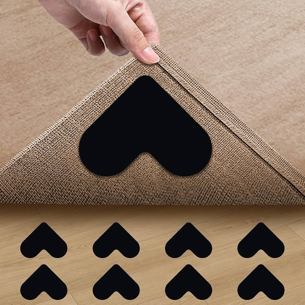 Rug Gripper,8 PCS Double Sided Non-Slip Rug Pads Rug Tape,Washable Area Rugs Reusable,Carpet Tape... | Amazon (US)