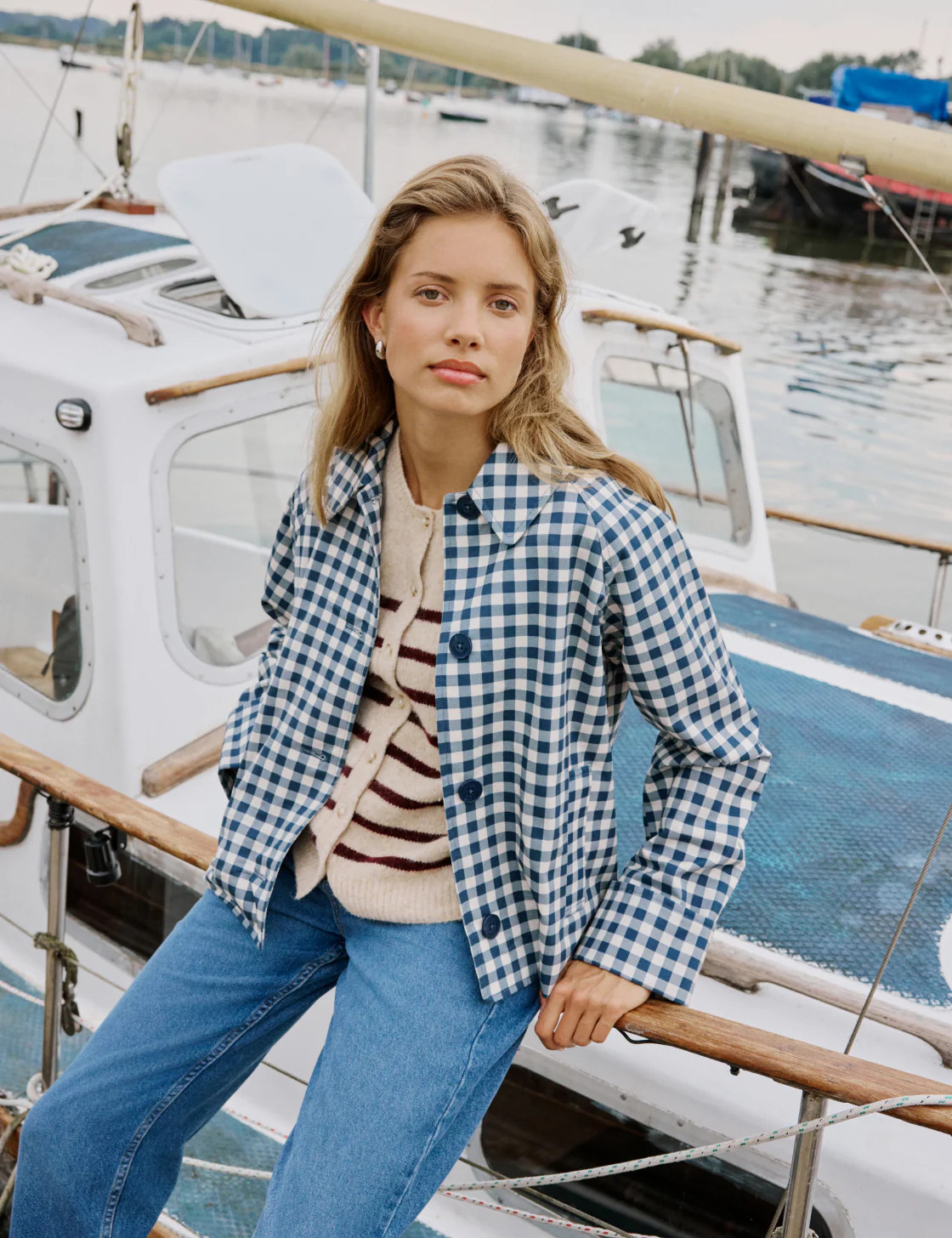 Blue Gingham Swing Jacket | Nobody's Child