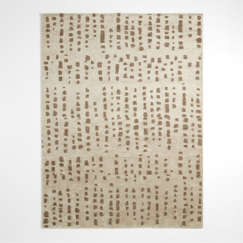 Calais Textured Wool-Blend Hand-Knotted Latte Brown Area Rug 6'x9' + Reviews | Crate & Barrel | Crate & Barrel