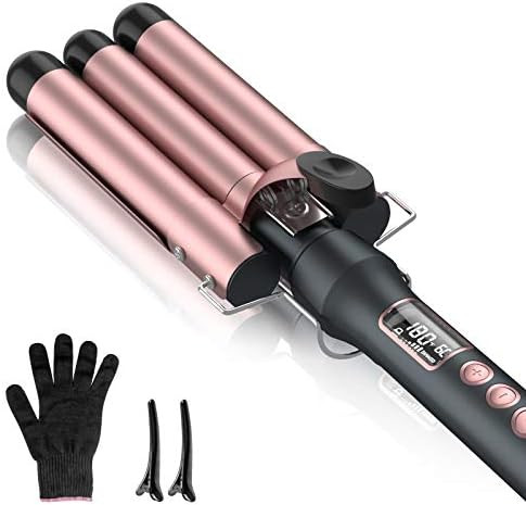 3 Barrel Curling Iron Wand 25mm Hair Waver Crimper Hair Iron with LCD Display, Ceramic Tourmaline... | Amazon (CA)