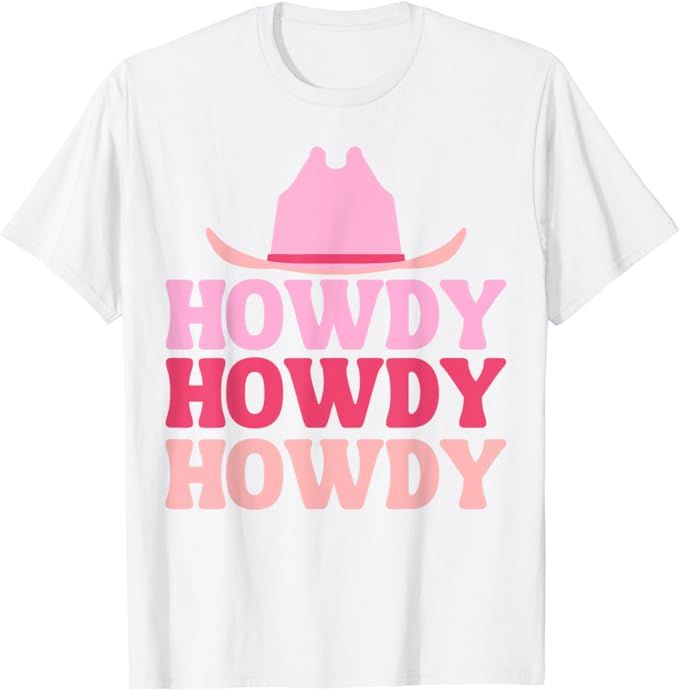 Vintage White Howdy Rodeo Western Country Southern Cowgirl T-Shirt | Amazon (US)