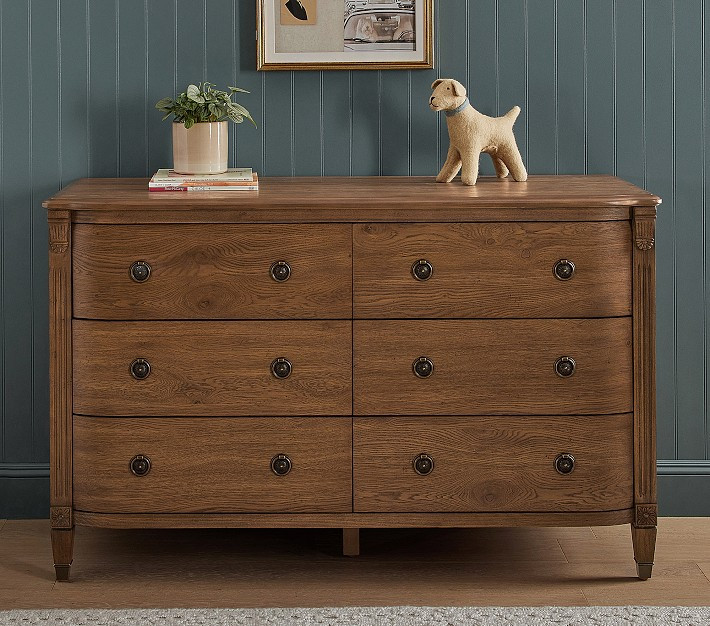 Chris Loves Julia Aged Oak 6-Drawer Dresser (56w x 20d") | Pottery Barn Kids