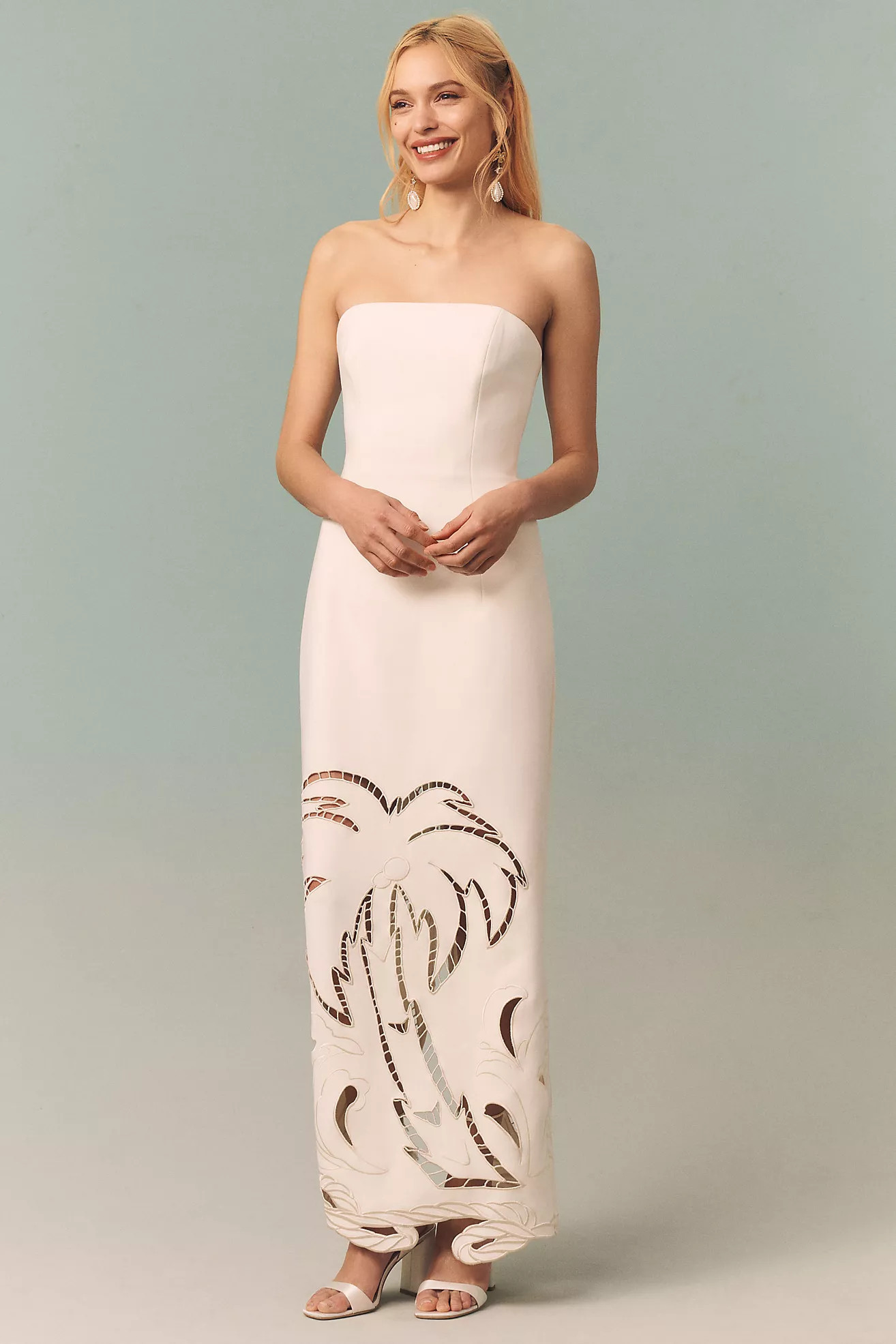 LEO LIN Rayna Palm Strapless Bustier Maxi Dress | Anthropologie (US)