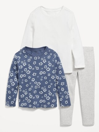 3-Piece Long-Sleeve T-Shirt and Leggings Set for Toddler Girls | Old Navy (US)