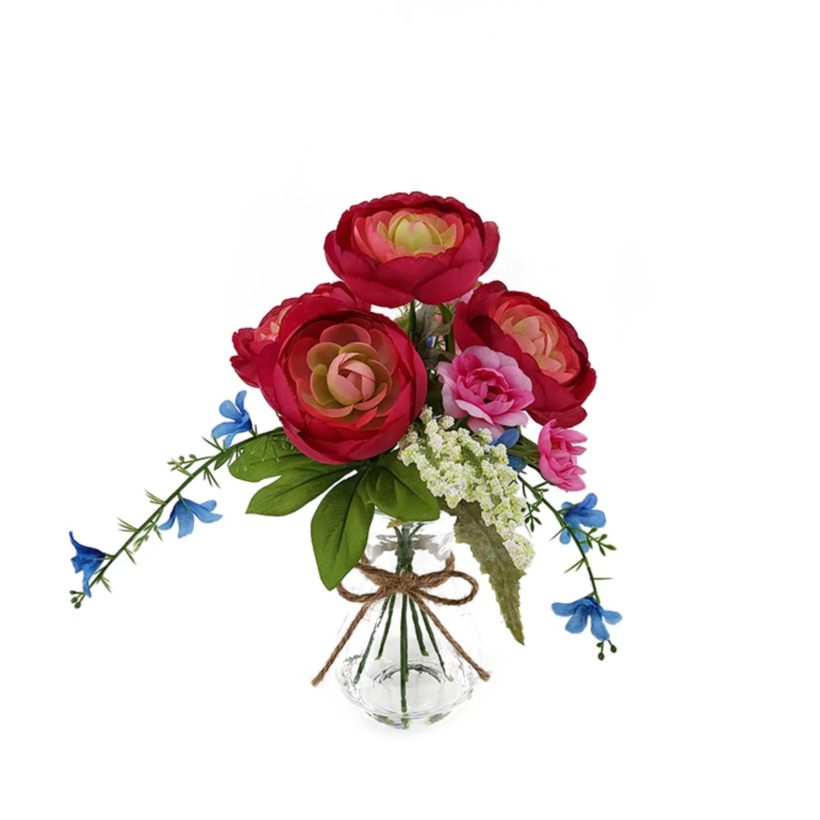 Mainstays 10.75" Artificial Flower with Glass, Ranunculus, Fuchsia Color | Walmart (US)