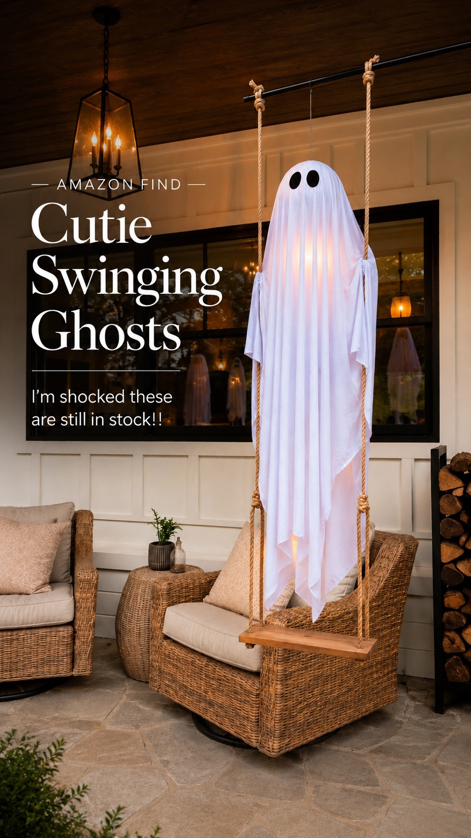 Amazon swinging ghosts 👻 Perfect for your Fall front porch! Grab these before they sell out. They come with a remote and different spooky cute light settings 💡

#LTKSeasonal #LTKHome #LTKSaleAlert