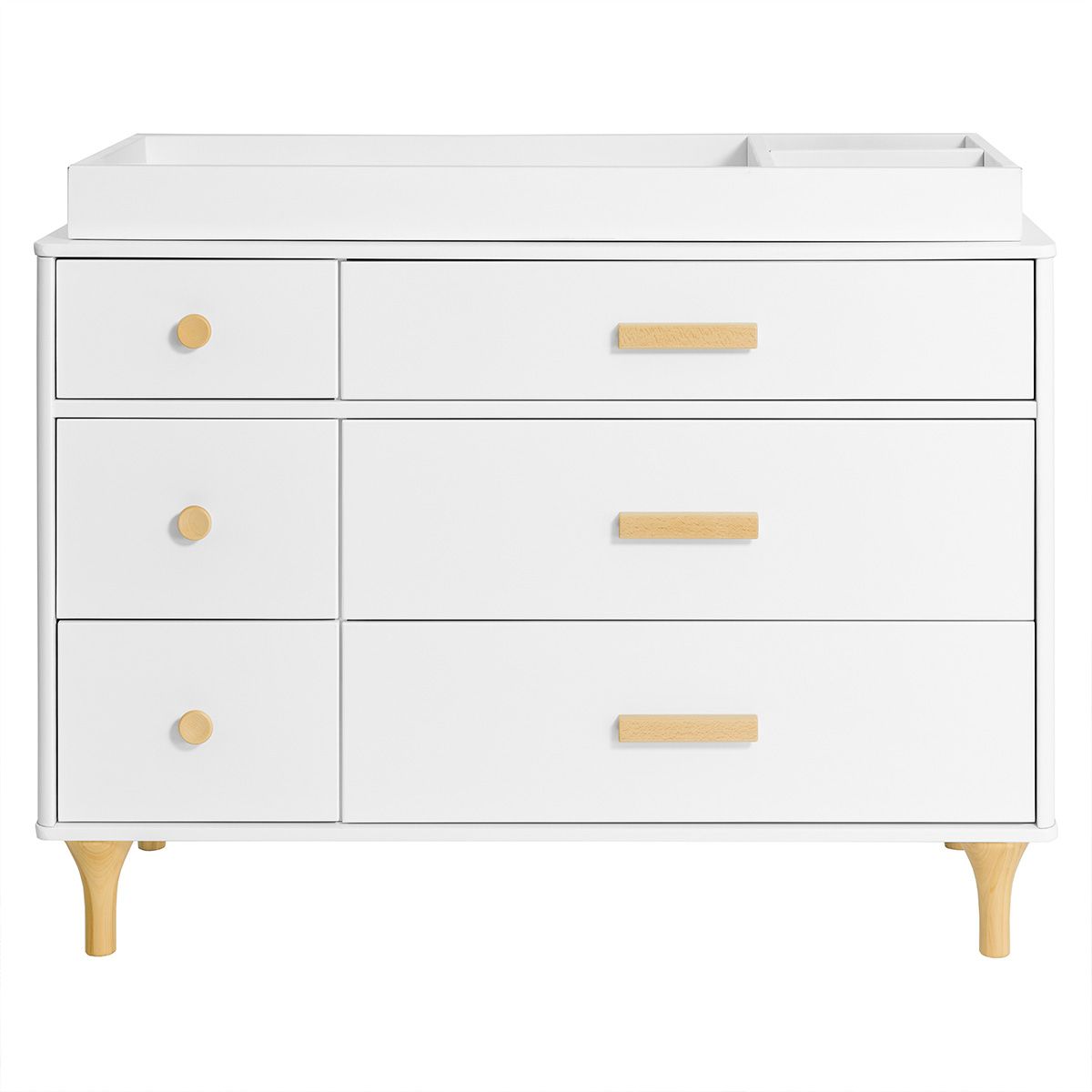 Babyletto Lolly 6-Drawer Double Dresser (Color: White and Natural) | The Tot