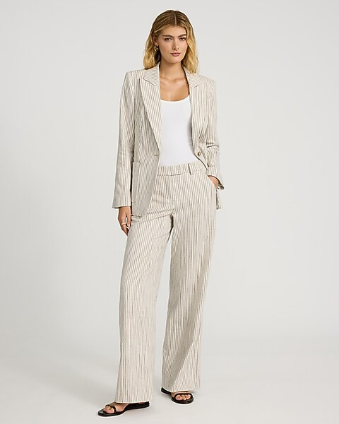 Striped Long Slim Blazer | Express