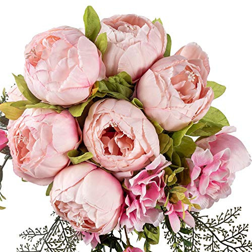 Flojery Silk Peony Bouquet Vintage Artificial Peonies Flower for Home Wedding Party Decor (1pcs, ... | Amazon (US)