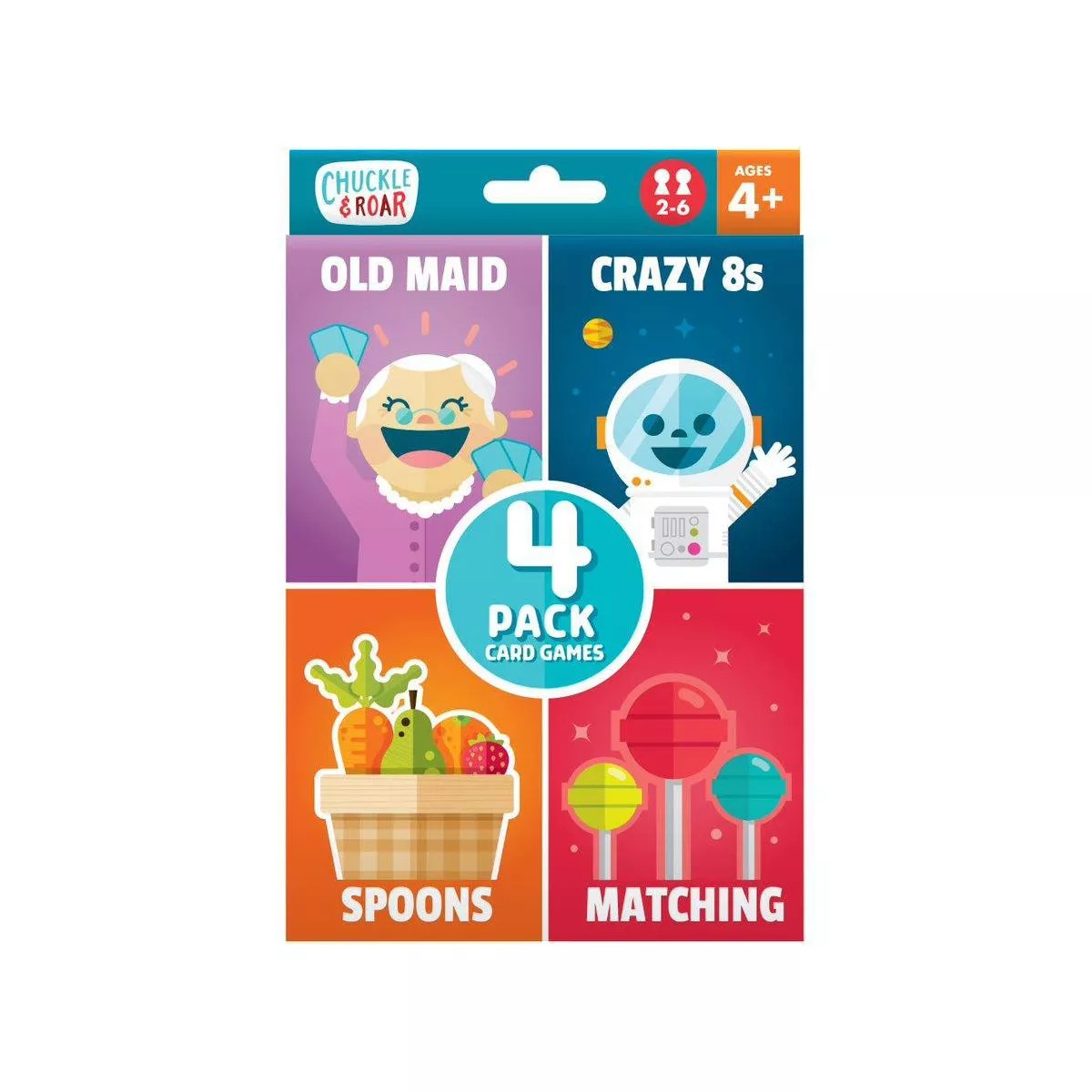 Chuckle & Roar Old Maid, Spoons, Matching and Crazy 8s Classic Card Games | Target