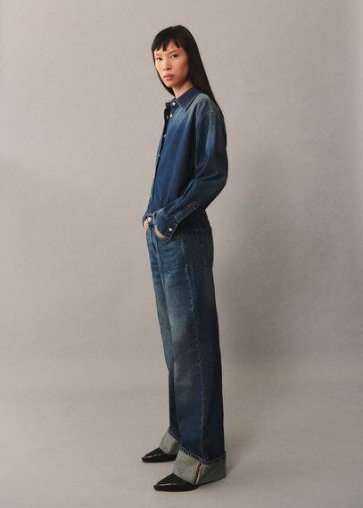 High waist straight jeans dark blue - Women - 1 - MANGO | Mango (US/MX/AU)