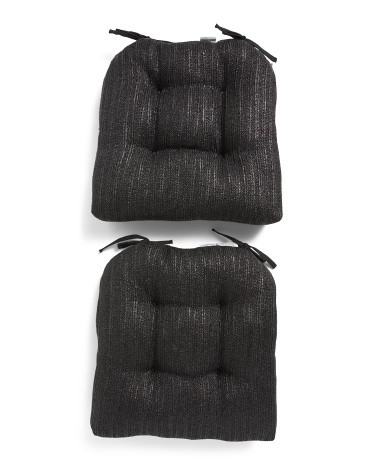 2pk 20x20 Amelia Faux Straw Tufted U-Shaped Indoor Outdoor Chair Pads | Marshalls