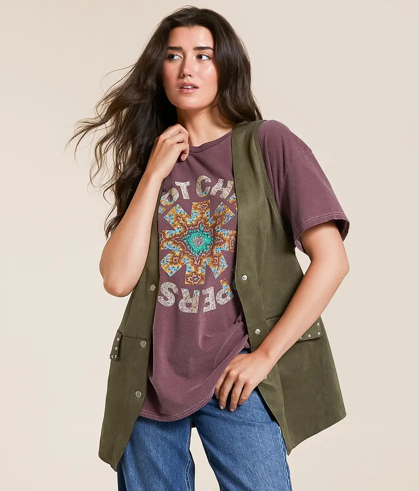 Studded Faux Suede Vest | Buckle