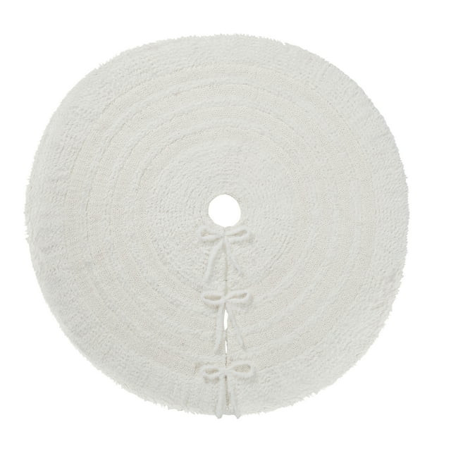 My Texas House Lilian Ivory Reversible Chenille Christmas Tree Skirt, 52" | Walmart (US)