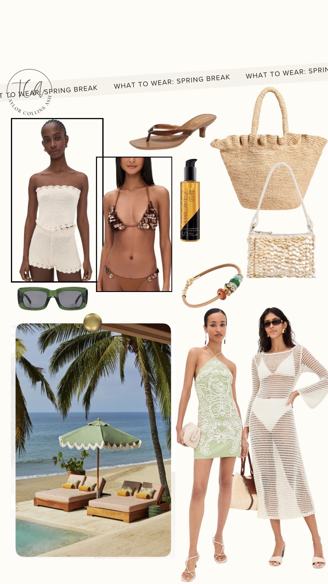 What to wear on spring break from @Shopbop 

Sunglasses swim suit cover up Staud beach bag crochet set vacation bag green dress tanning jelly slide 

#LTKSeasonal #LTKSwim #LTKSpringSale
