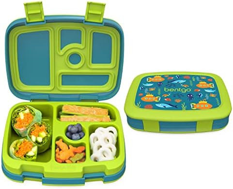 Bentgo® Kids Prints Leak-Proof, 5-Compartment Bento-Style Kids Lunch Box - Ideal Portion Sizes f... | Amazon (US)