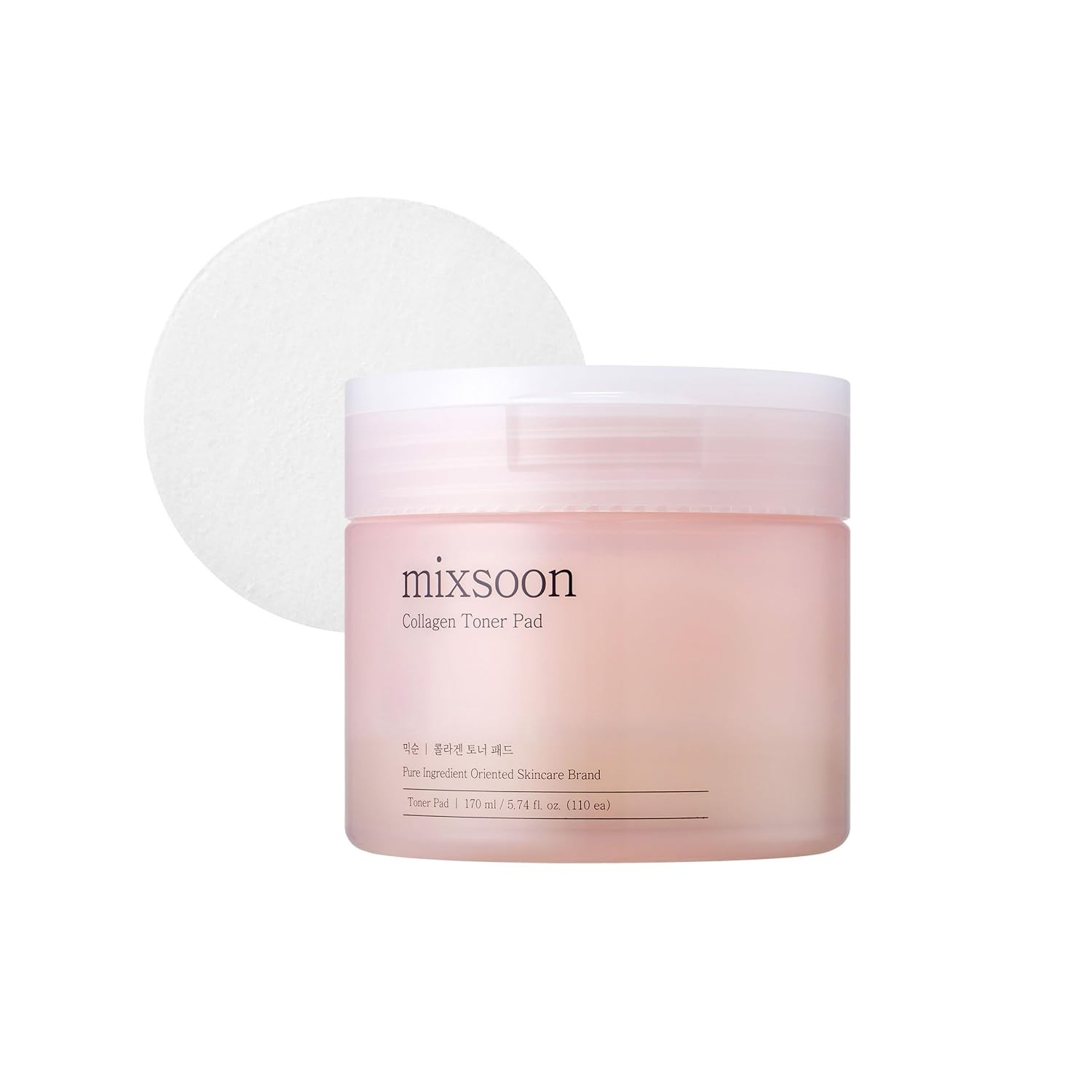 mixsoon Collagen Toner Pad - Hydrating, Firming and Smoothing Facial Pads, Gentle Daily Care for Elastic, Radiant Skin 170ml / 5.74 fl.oz. Korean Glass Skin Care | Amazon (US)