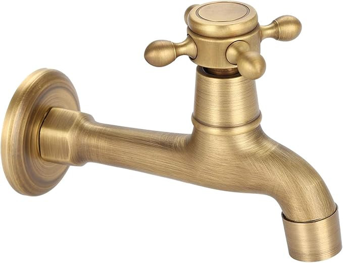 European Wall Mounted Vintage G1/2" Solid Brass Faucet Single Cold Water Tape for Kitchen Sink Mo... | Amazon (US)