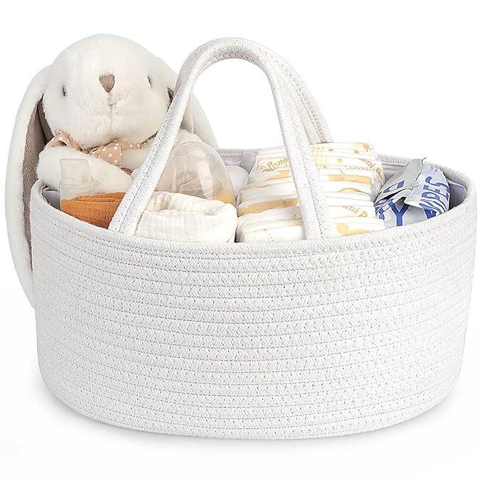 Maliton Baby Diaper Caddy Organizer, Rope Nursery Storage Organizer for Boys and Girls, Diaper Or... | Amazon (US)