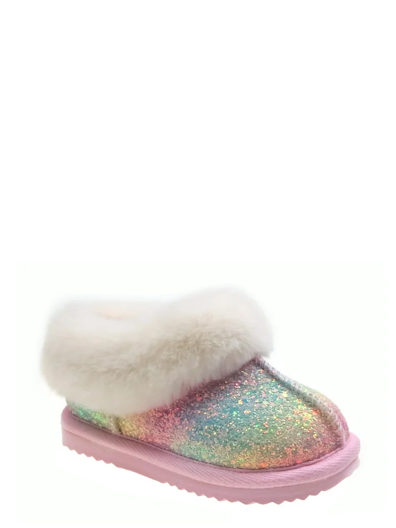 Wonder Nation Toddler Girls Slippers With Faux Fur Trim | Walmart (US)