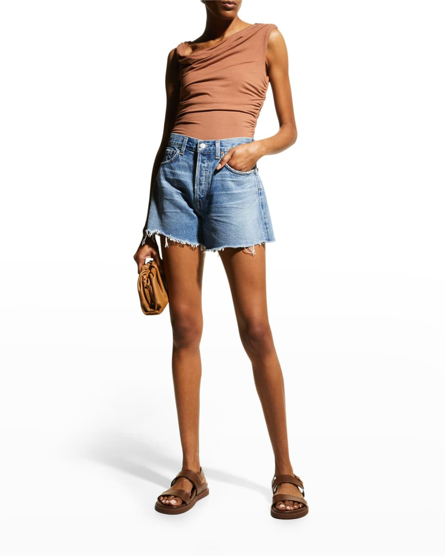 AGOLDE Parker Long Frayed Shorts | Neiman Marcus