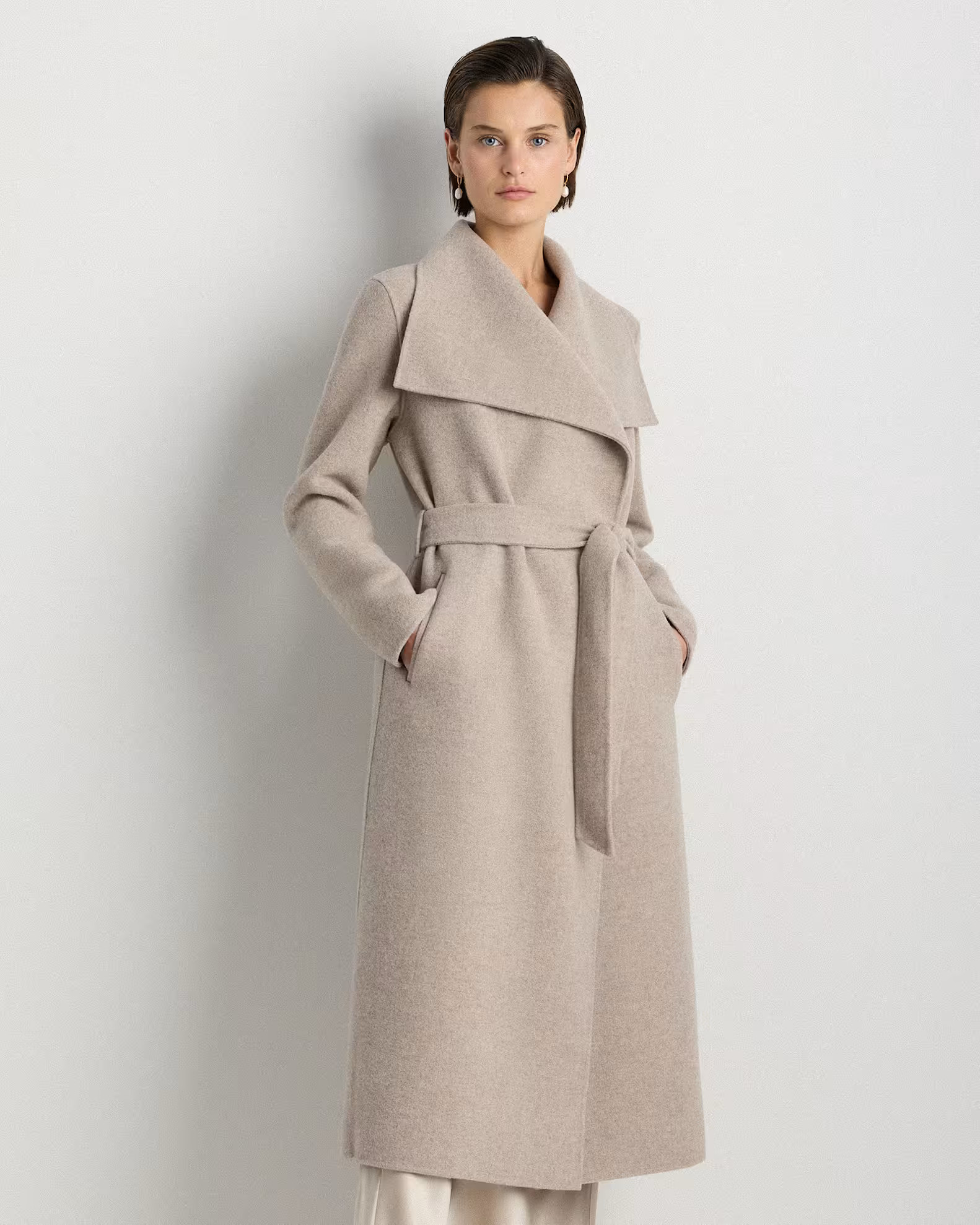 Double-Faced Merino Wool Draped Collar Wrap Coat | Quince
