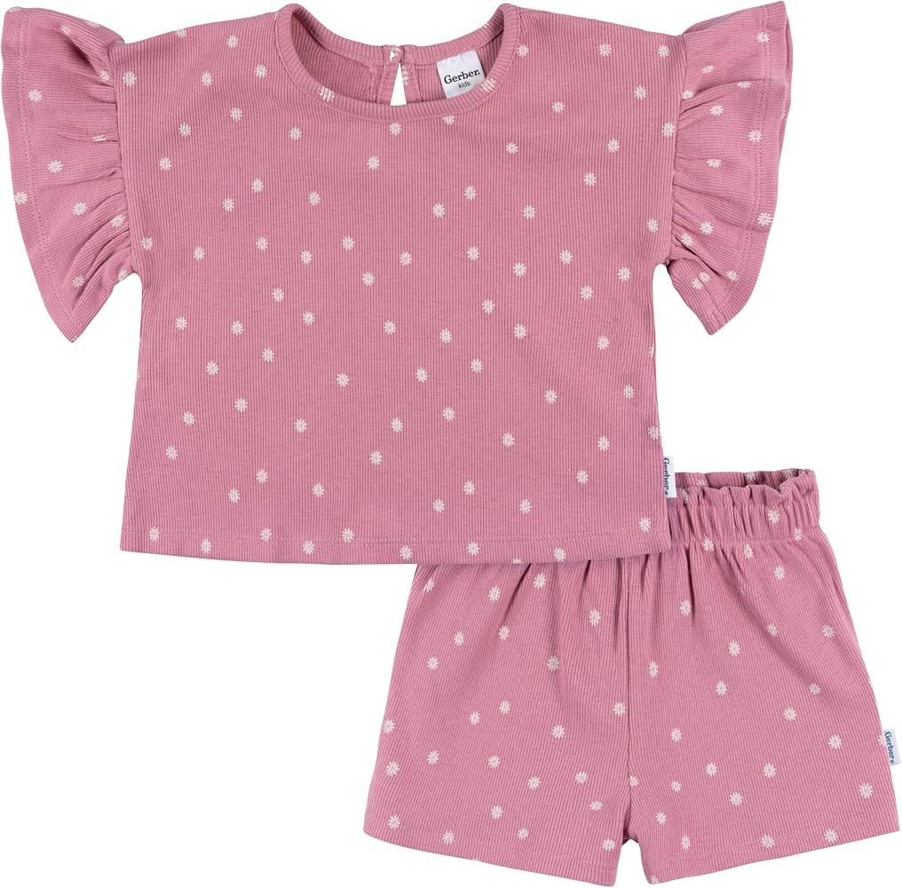 Gerber Baby Girls' Shirt and Shorts Set | Amazon (US)