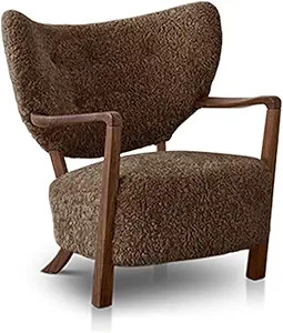 Teddy Fleece Upholstered Armchair Accent Chair for Living Room Mid-Century Modern Comfortable Cha... | Amazon (US)