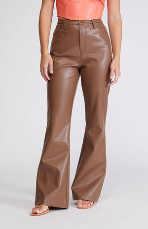 Kendall & Kylie Faux Leather High Waisted Flare Pants | PacSun