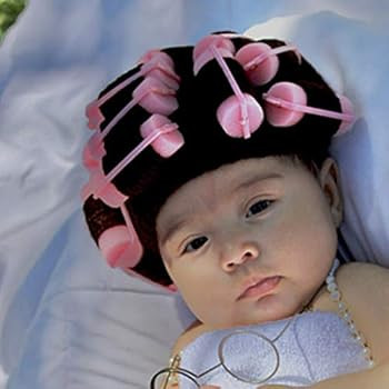 CUCUDAI Adult Kids Baby Knitted Hair Roller Curlers Wig Hat Funny Movie Style Housewife Landlady ... | Amazon (US)