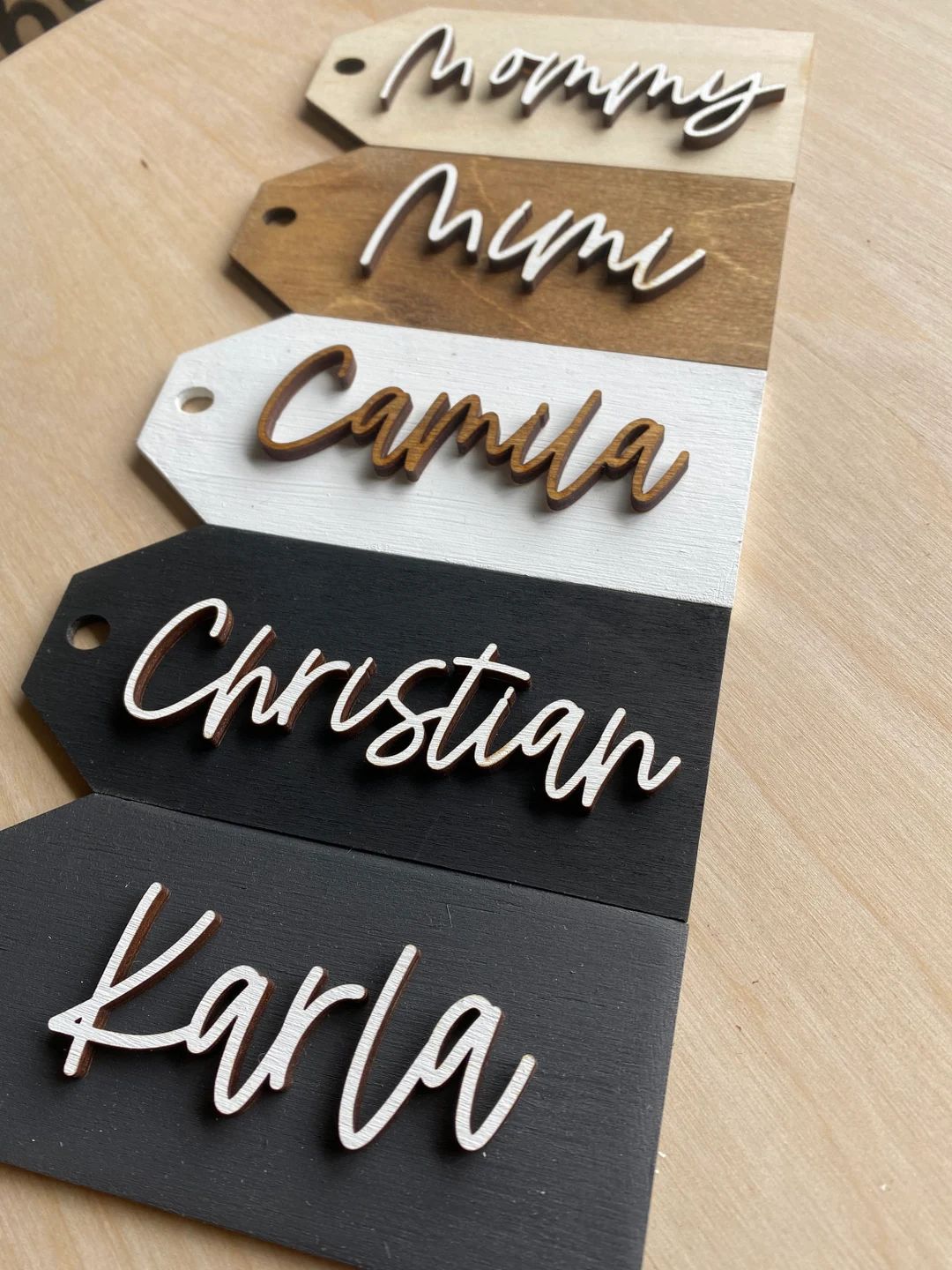Personalized Stocking Tags |  Wooden Name Tags | Christmas Labels |  Wooden Present Tags | Christ... | Etsy (US)