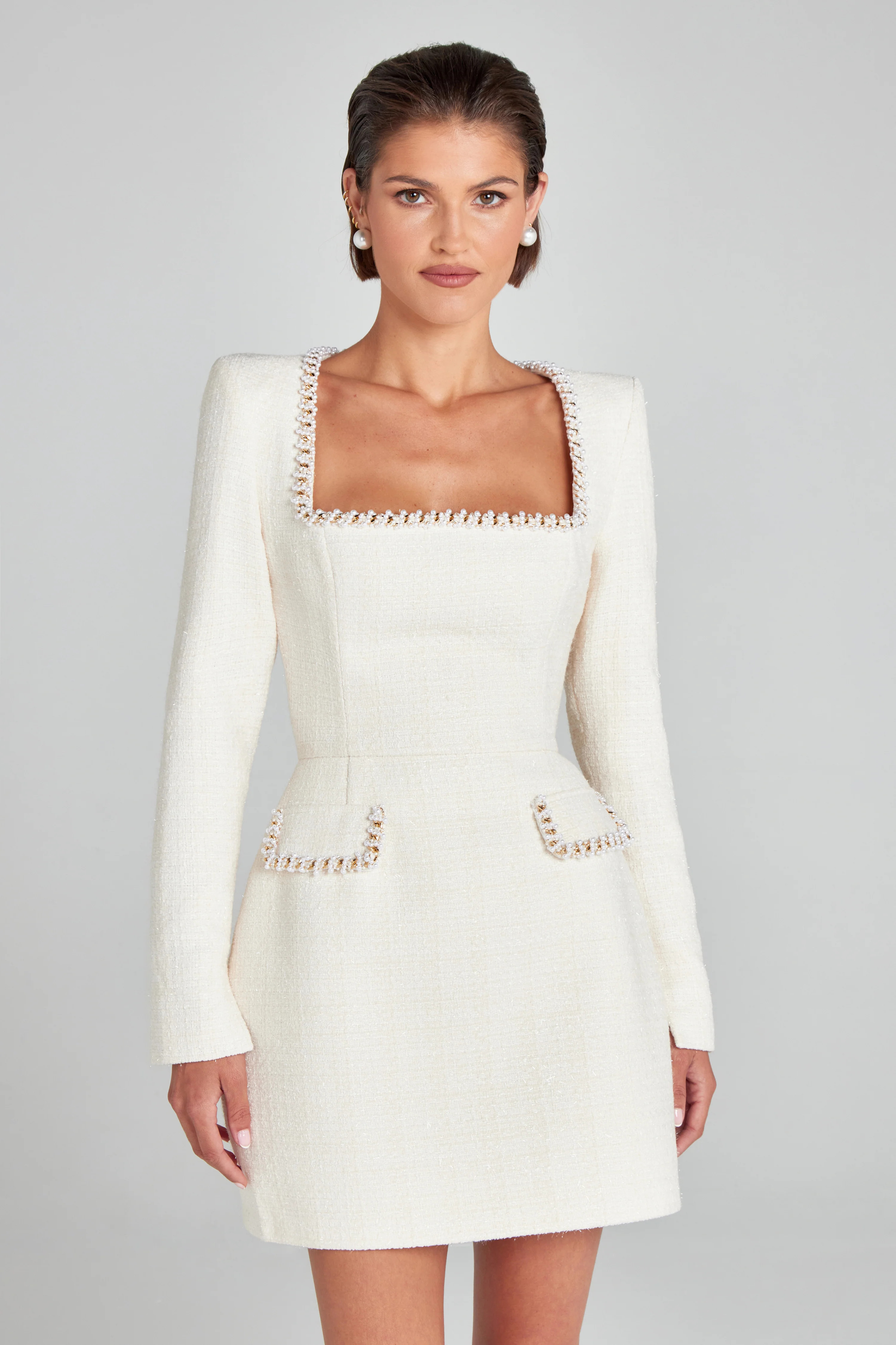 Natalie Ivory Dress | Nadine Merabi