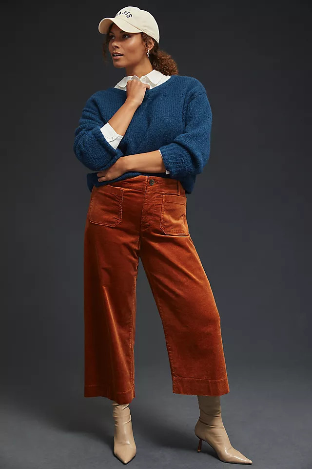 Maeve The Colette Cropped Wide-Leg Corduroy Pants | Anthropologie (US)