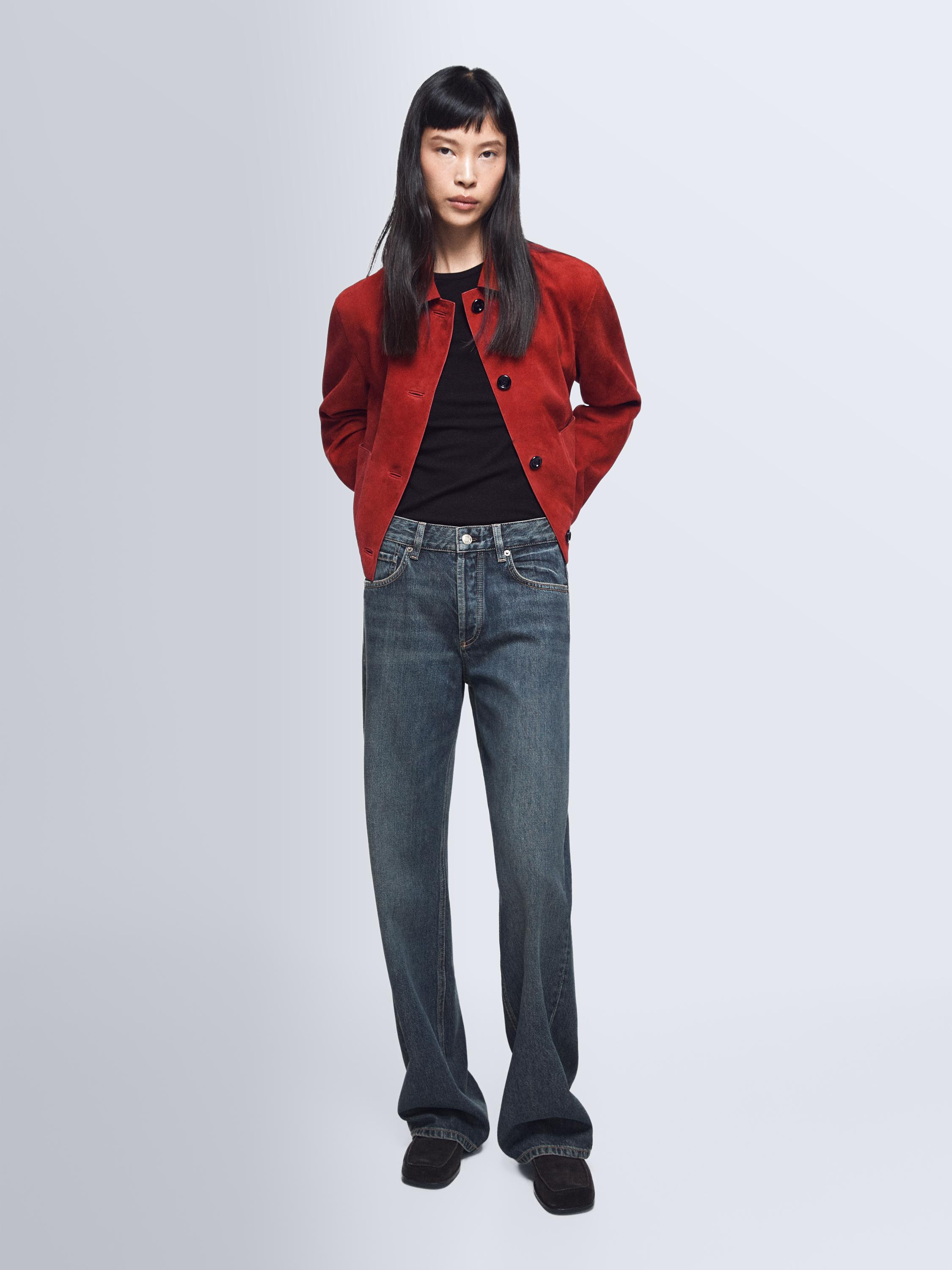 Wide-Leg-Jeans mit halbhohem Bund | Massimo Dutti DE