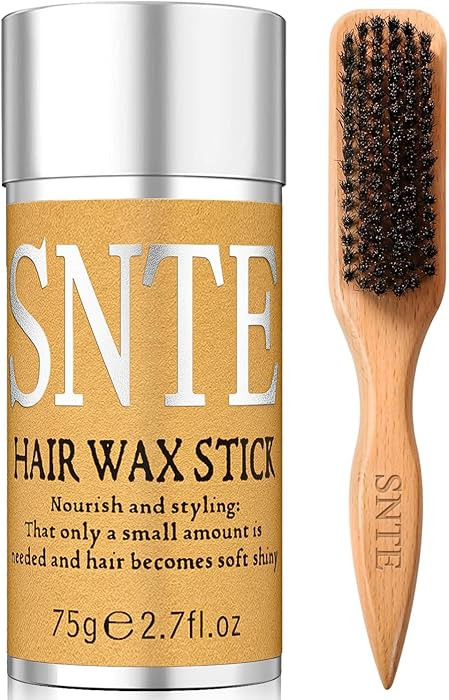 Slick Back Hair Brush, Hair Wax Stick Set - Boar Bristle Brush for Fine to Medium Hairs - Smooth ... | Amazon (US)