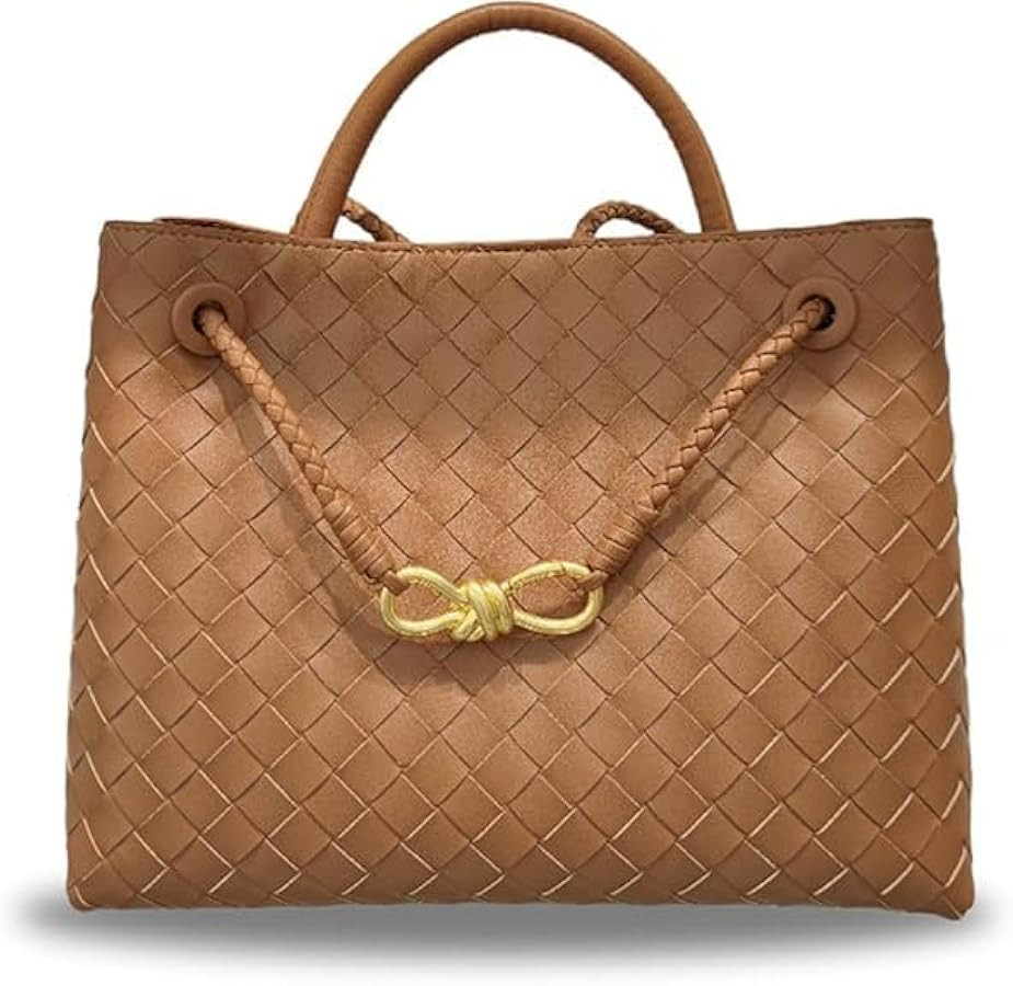 Woven Bags for Women Small Tote Hobo Shoulder Crossbody Bags Genuine Leather Handwoven Woven Purs... | Amazon (US)