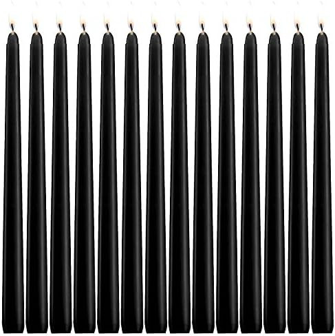YIHANG Black Taper Candles - Set of 14 Dripless Candles - 10 inch Tall, 3/4 inch Thick - 7.5 Hour... | Amazon (US)