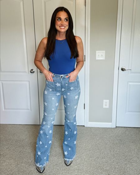 Concert outfit idea starring the IUGA tank top bodysuit and Cello star flare leg jeans from Amazon.  

#concertoutfit #concertoutfits #2todayfinds

#LTKfindsunder50 #LTKstyletip #LTKFestival