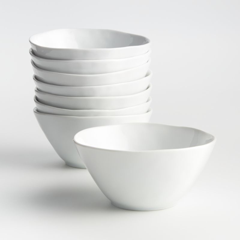 Mercer White Ceramic Cereal Bowls, Set of 8 + Reviews | Crate & Barrel | Crate & Barrel