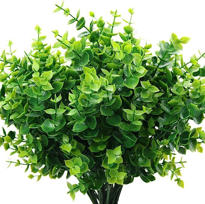 ElaDeco Artificial Boxwood (Pack of 7),Artificial Farmhouse Greenery Boxwood Stems Fake Plants and G | Amazon (US)