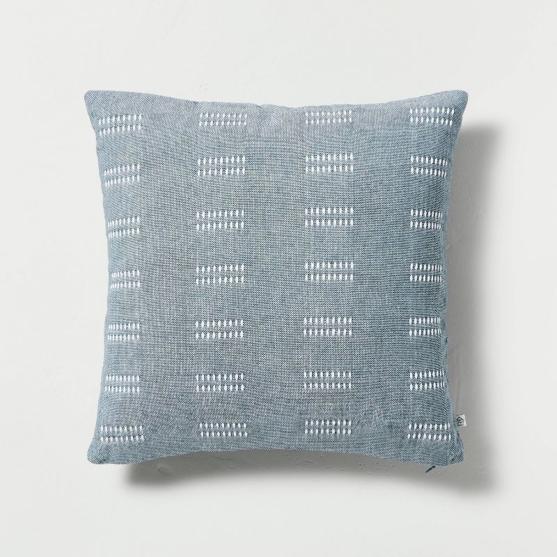 18" x 18" Dash Stripe Throw Pillow Blue - Hearth & Hand™ with Magnolia | Target