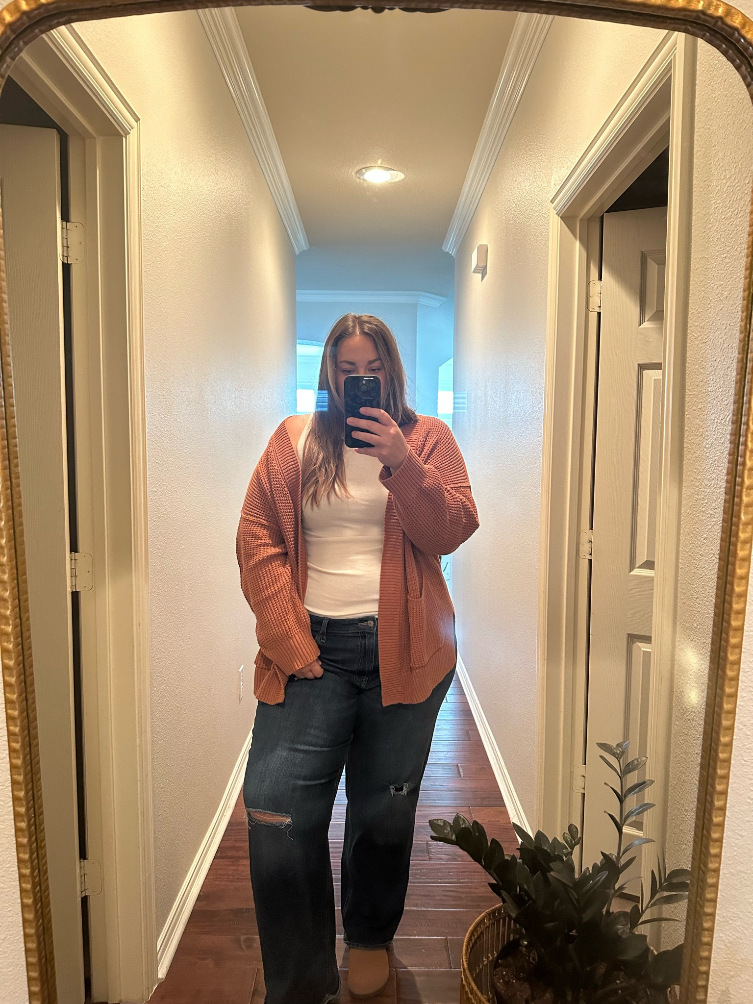 Casual Fall outfit. I will link jeans but I distressed them myself. 

#LTKStyleTip #LTKPlusSize #LTKOver40