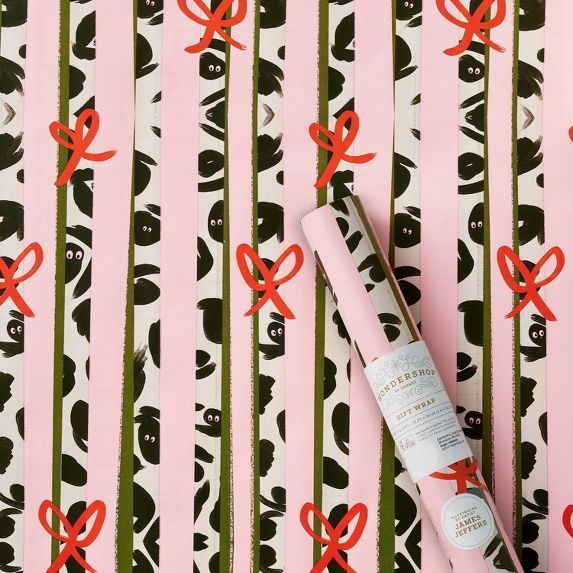 25 sq ft James Jeffers Pink Stripe Gift Wrap - Wondershop™ | Target