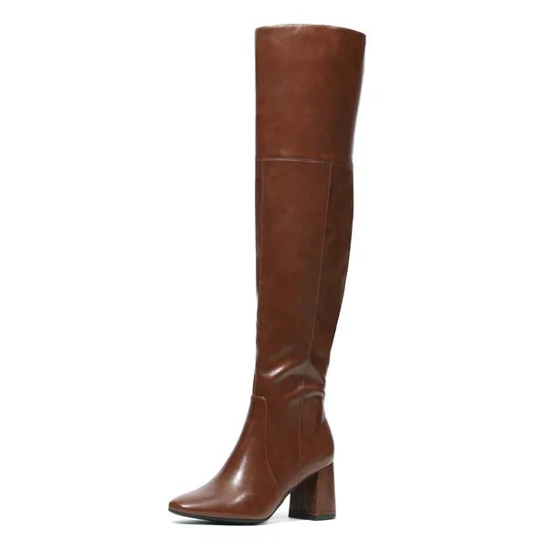Dream Pairs Women’s Winter Thigh High Over the Knee Fashion Chunky Heel Long Boots DOB213 BROWN... | Walmart (US)