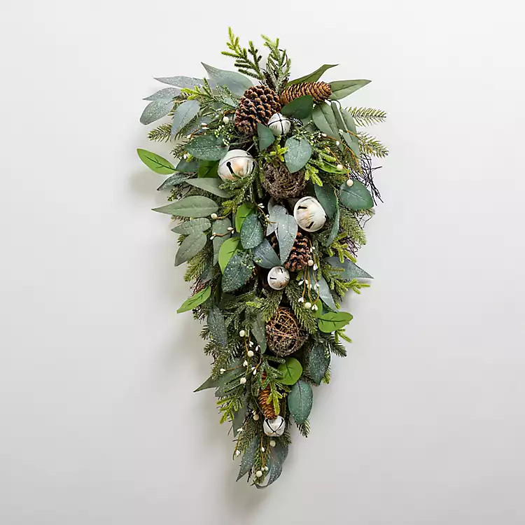 New! Greenery and Bells Teardrop Swag | Kirkland's Home