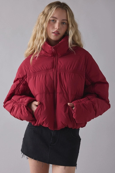 BDG Piper Ruched Cropped Puffer Jacket | Urban Outfitters (US and RoW)