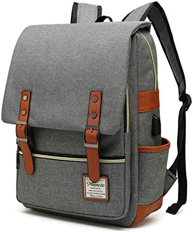 MANCIO Slim Laptop Backpack with USB Charging Port,Vintage Tear Resistant Business Bag for Travel... | Amazon (US)