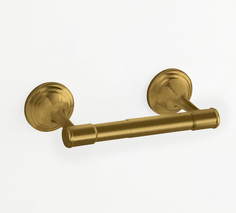 Tumbled Brass Mercer Toilet Paper Holder | Pottery Barn (US)